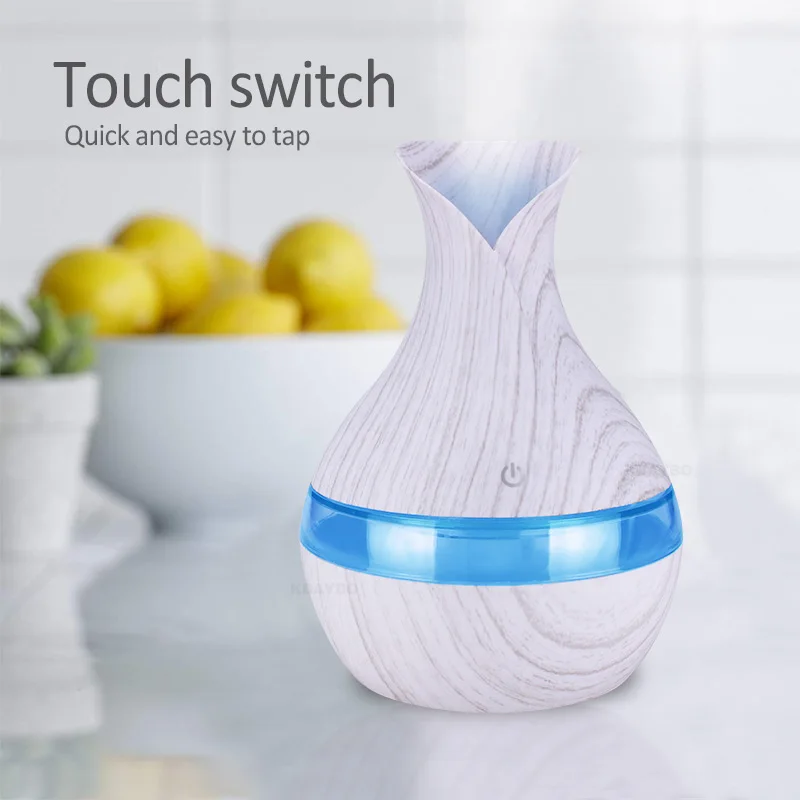 KBAYBO Household Mini Aromatherapy Essential Oil Diffuser Electric Sprayer 300ML Cool Mist Air Humidifier with 7 Color LED Light