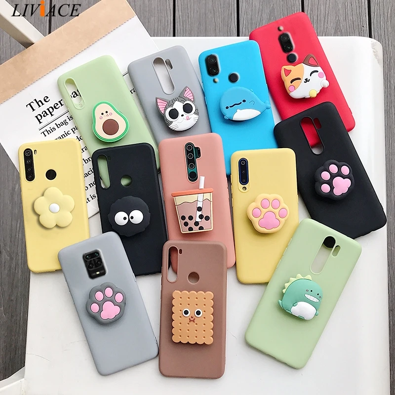 Case for Stand-Cover Phone-Holder Note8 Xiaomi Redmi 3d Cartoon Silicone 9s 8-8a 5g 7a