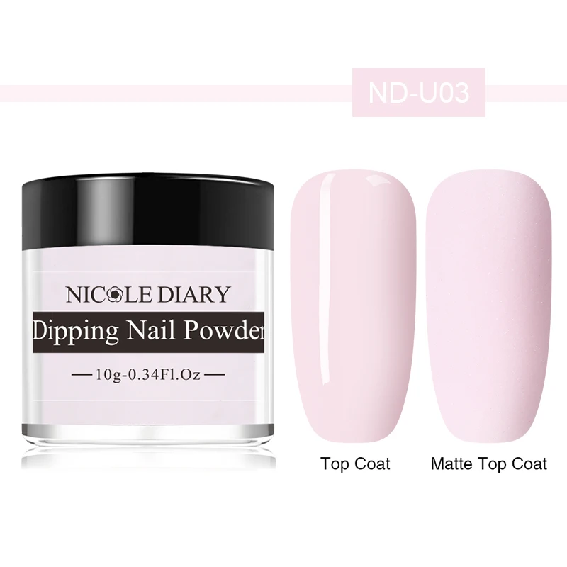 ND-U03 NICOLE DIARY 10 г погружение ногтей Порошковые блестки Сияющий Dip пигмент порошок красочные дизайн ногтей украшения матовая пыль блестки - Цвет: ND-U03