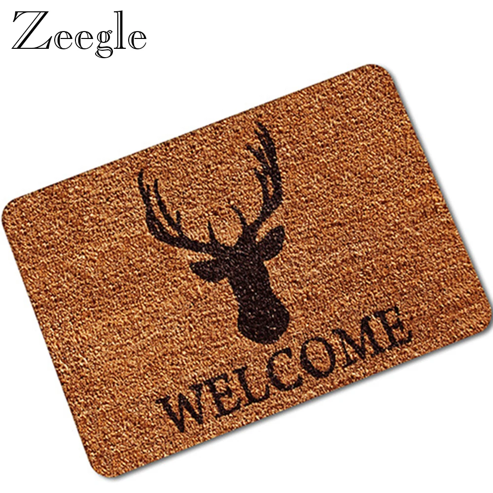 Zeegle Door Mat Welcome Bedroom Carpet Anti-slip Kitchen Rug Outdoor Mat Bedroom Carpet Waterproof Indoor Rug Hallway Carpet