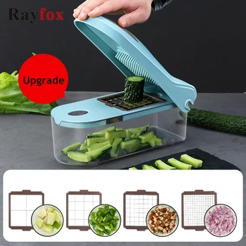 

Vegetable Cutter Onion Chopper Mandoline Slicer Dicer With 8 Replaceable Blades Veggie Kitchen Accessories Peeler Cooking Tools