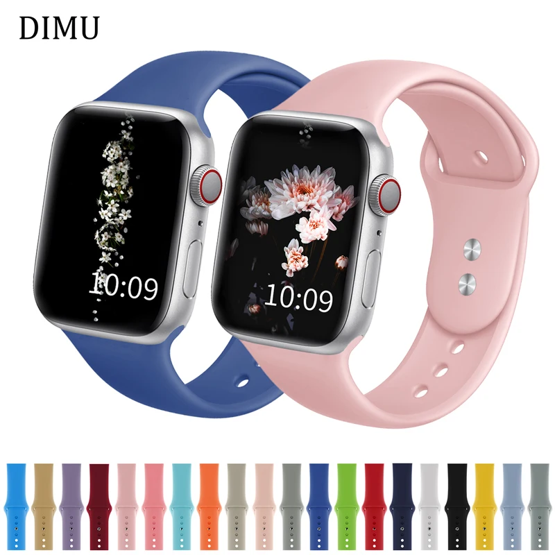 

DIMU Soft Silicone Sports Watchband For Apple Watch Series 4/3/2/1 38mm 42mm Rubber Strap For iwatch Bands Series 4 40mm 44mm