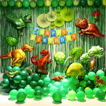 

Dinosaur Theme Party Supplies Dinosaur Balloons Bunting Banners for Kids Birthday Party Decoration Jurassic World Jungle Party