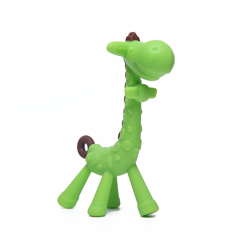LOFCA силиконовый Жираф прорезыватель BPA Бесплатно Детские Прорезыватели для зубов жевательный кулон в форме жирафа пищевой силикон для кормления ожерелье аксессуары - Цвет: green
