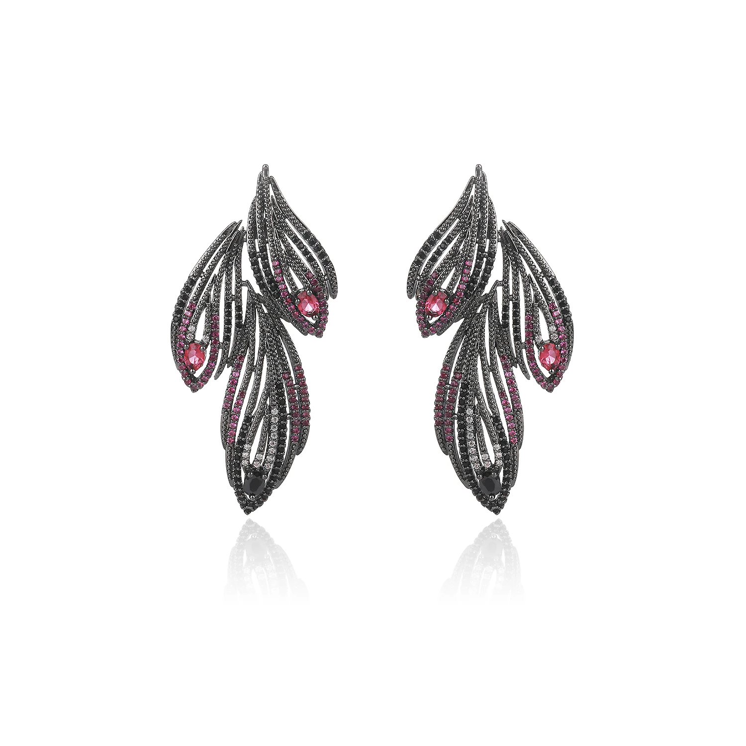

Cubic Zircon CZ Leaves Earrings for Bride Wedding Crystals Flower Earring Women Girl Birthday Party Jewelry CE11460