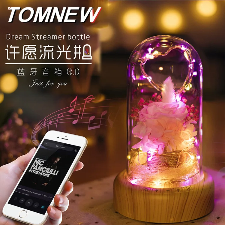 

Xuyuan Streamer Bottle Creative Bluetooth Audio LED Night Light Bluetooth Stereo Light Preserved Fresh Flower Valentine's Day Gi