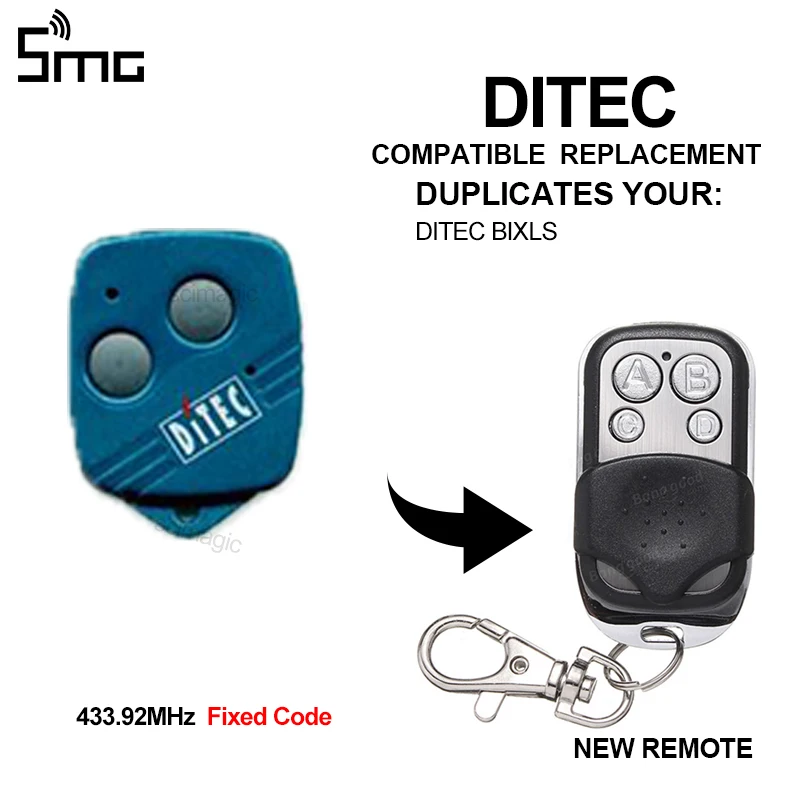 DITEC BIXLS дистанционный пульт высокого качества копия 433 92 МГц для двери гаража