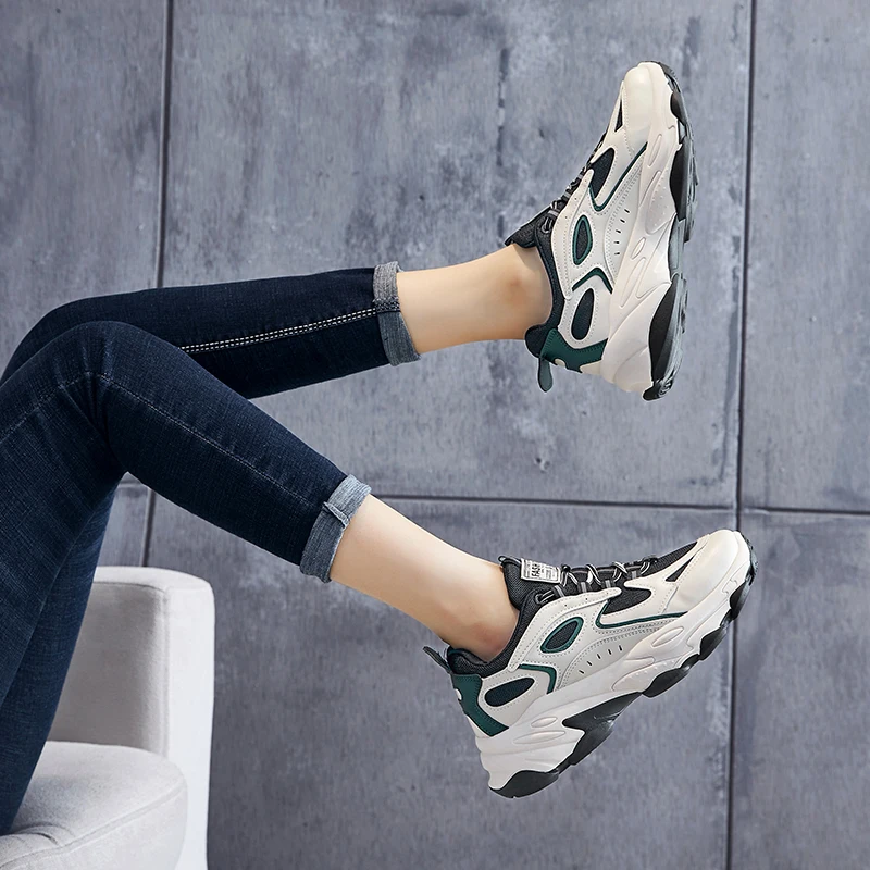 Women's Thick-soled Sports Shoes Thick-soled Vulcanized Shoes Fashion Breathable Casual Women's Shoes 2022 New Luxury