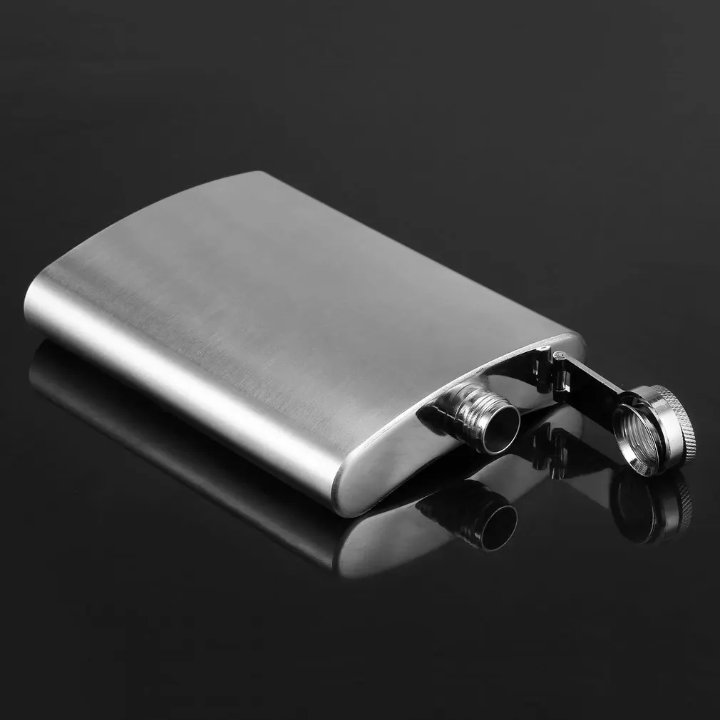 Smooth Surface Designed Portable 200ml 8oz Stainless Steel Hip Flask Alcohol Drinking Wine Bottle for Outdoor Holiday Party