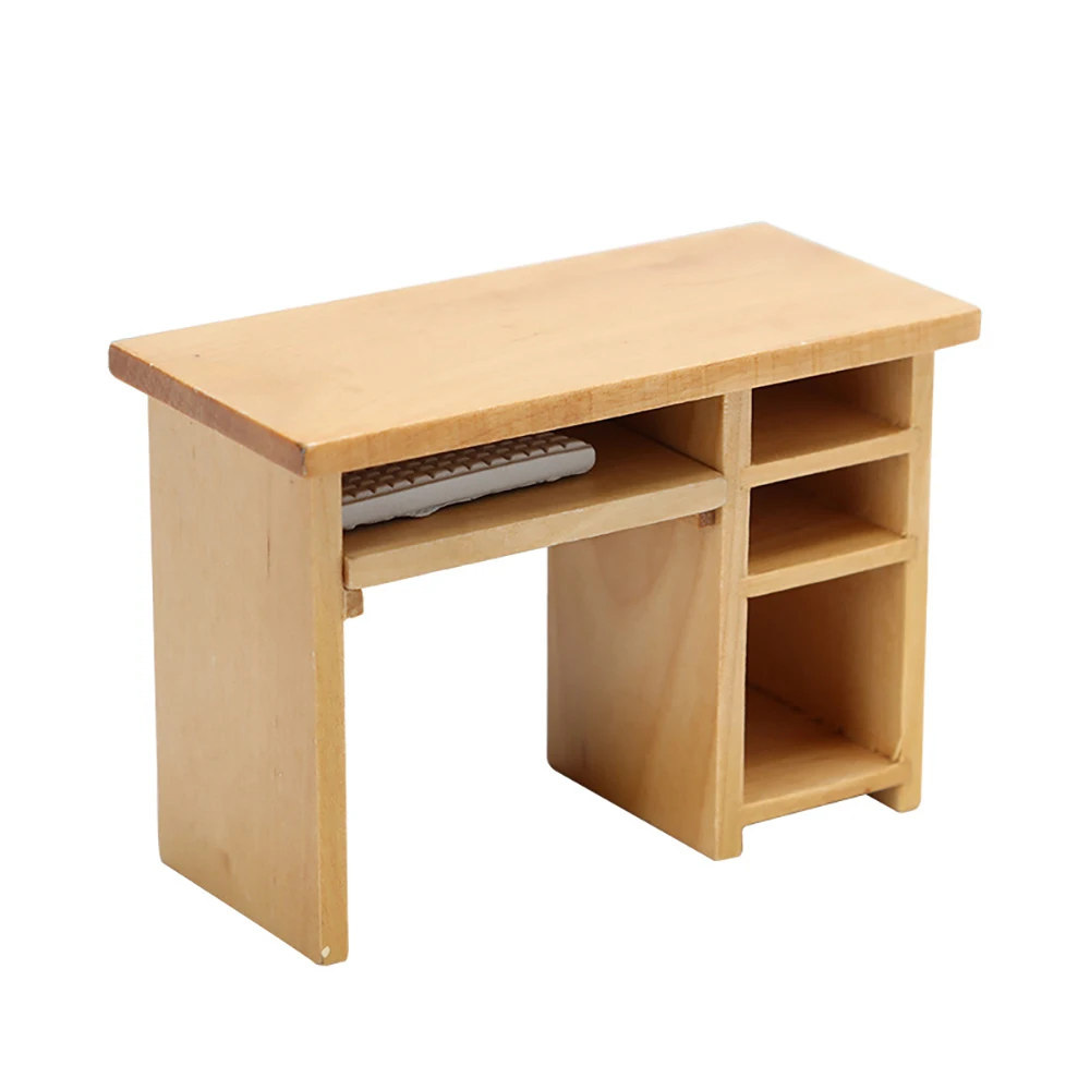 1:12 Miniatur Holz Schreibtisch Esstisch Möbel Puppenhaus Modell C2F0 