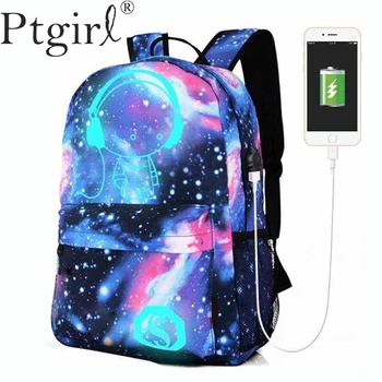 

Children School Bags Galaxy Space Star Printing Backpack For Teenage Girls Boys Ptgirl USB Charger Anti-Theft Lock Bookbags Sac
