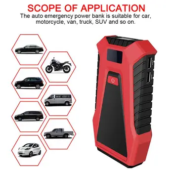 

New Car Emergency Start Power Black Portable Automatic Jump Starter For Car Lights Automatic Emergency Mobile Power Kit