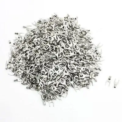 

1000 Pcs SNB1.25-4 AWG 22-16 Non Insulated Fork Terminals Cable Connector