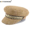 BUTTERMERE Straw Newsboy Cap Women Baker Boy Hat Female Khaki British Style Retro Designer Brand Spring Summer Octagonal Cap ► Photo 1/6