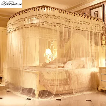 

LeRadore Luxury Foldable Mosquitera for Bed Students Insect Net Mosquito Netting Curtains 3 Openings for Double Bed