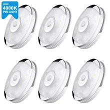 LED Light Pir Motion Sensor Night Lamp Warm White Under Cabinet Closet Wardrobe Bedroom Kitchen Stairs Lighting LED Puck Lights