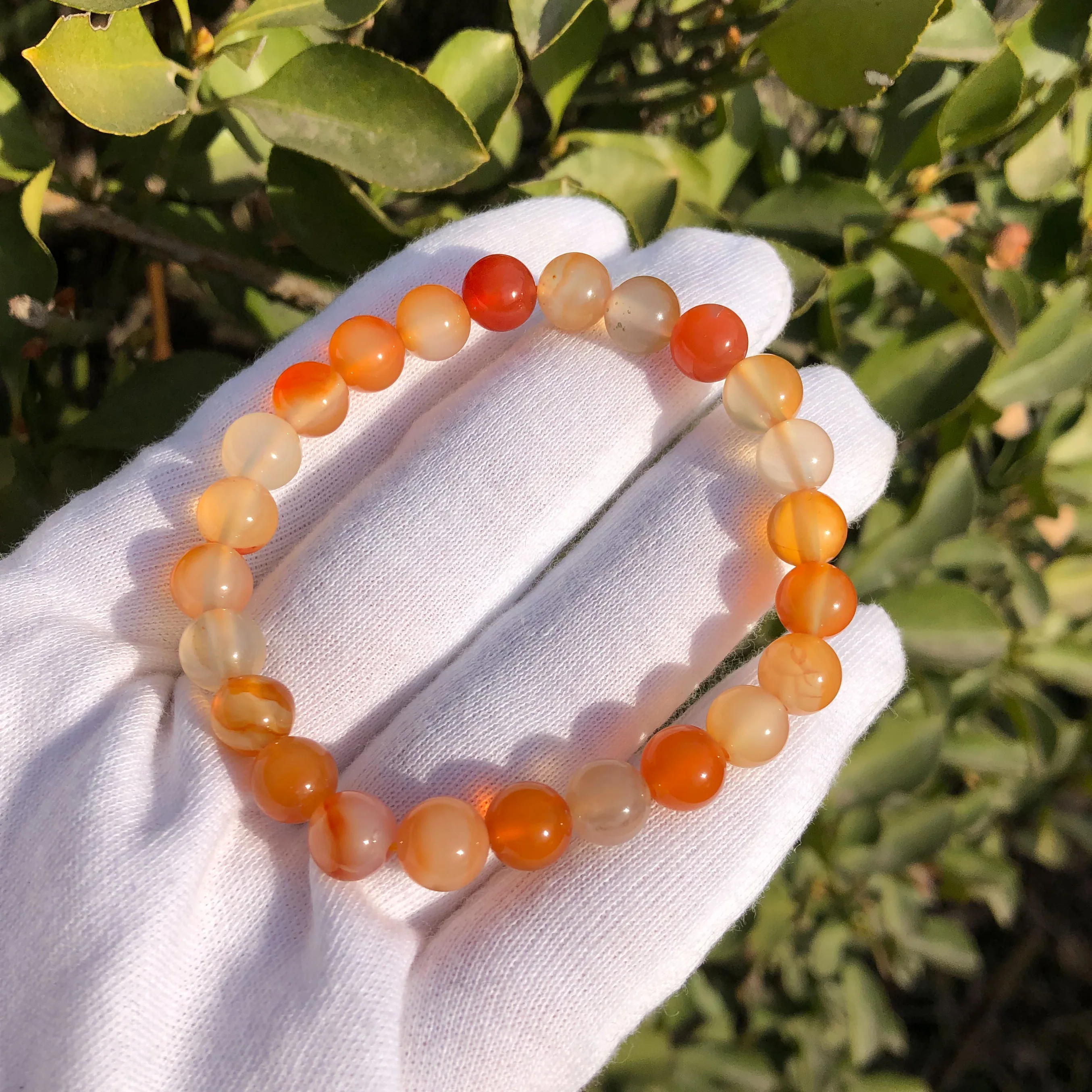 1 Pc Fengbaowu Natural Red Carnelian Agate Bracelet Round Beads Crystal  Healing Stone Fashion Women Jewelry Gift