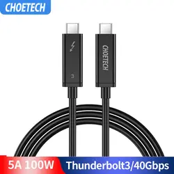 CHOETECH Thunderbolt 3 кабель 40 Гбит/с 100 Вт Зарядка Поддержка 5 к UHD дисплей 4 к 60 Гц usb Тип C HDMI кабель для 2016-2018 Macbook Pro