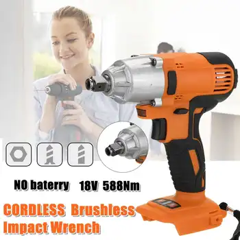 

18V 588Nm Electric Brushless Impact Wrench Screwdriver Cordless 1/2 Socket Wrench Rechargeable Power Tool for Makita Battery