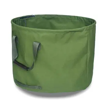 

Garden Lawn Leaf Yard Waste Bag Clean Up Tarp Container Tote Gardening Trash Reusable Heavy Duty Military Canvas