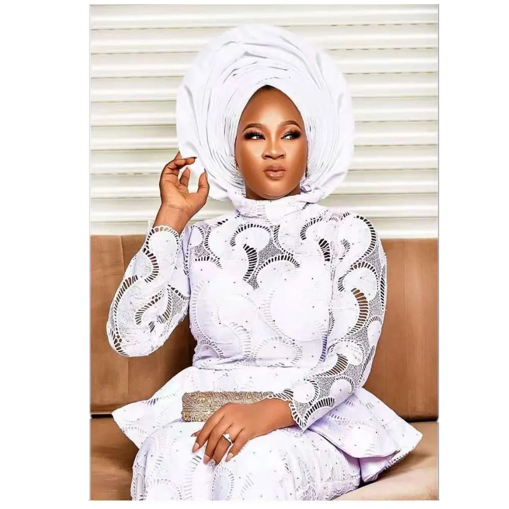 

2021 High Quality Lace African Nigerian Cord Lace Fabric Wedding Dress Sewing Fabric Sewing Guipure French Lace Fabric qx66-492
