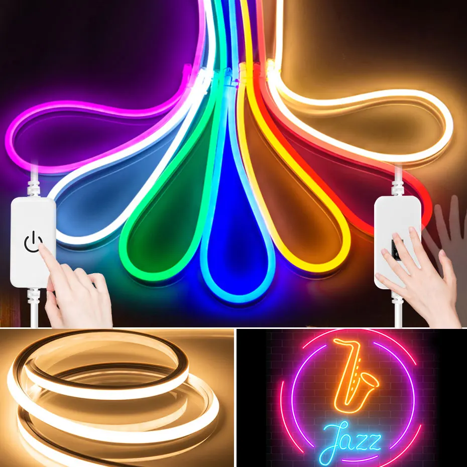 Светодиодная неоновая лента SMD2835 120 для украшения узкая гибкая LED лампа с