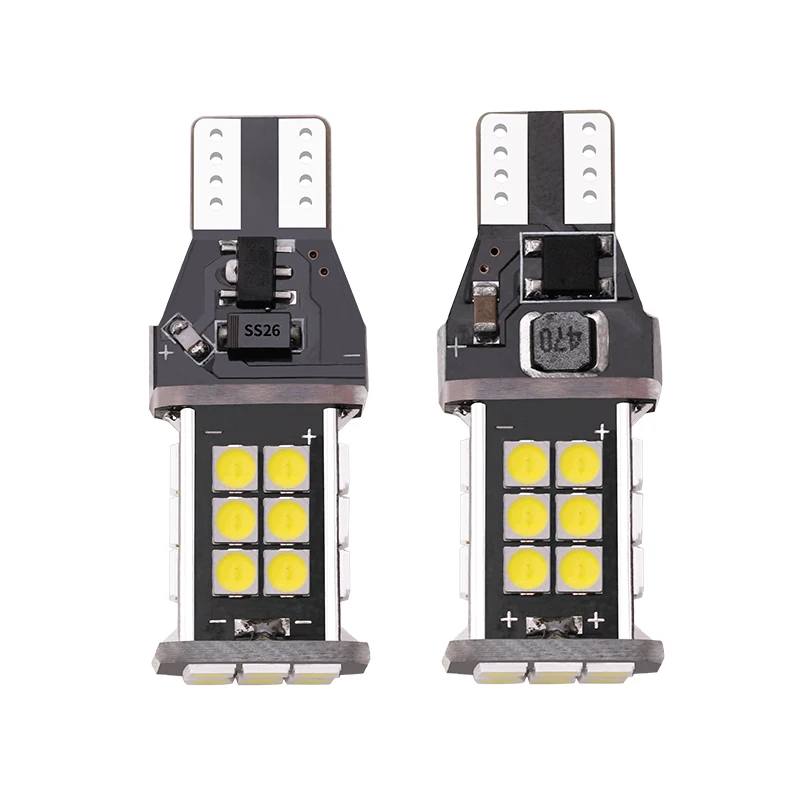 

2PCS Canbus T15 W16W LED Bulbs Error Free 3030 24smd Turn Signal Light Auto Backup Reserve Bulb Tail Lamp 6000K White 12V