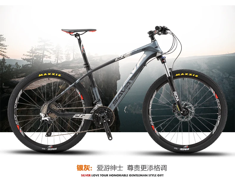 Discount New brand 26*17 inch carbon fiber frame 30 speed XT M610 transmission mountain bike outdoor downhill MTB Bicicletas bicycle 10