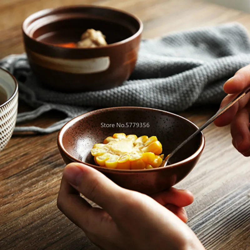 Japanese Creative 4.5-inch 6.5-inch Ceramic Soup Bowl with Lid Blue and White Porcelain Rice Bowl High Quality Stew Soup