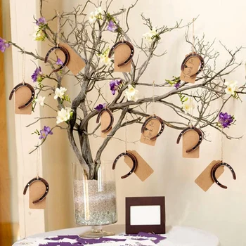 

10Pcs Good Lucky Horseshoe Wedding Favors with Kraft Tags Rustic Horseshoe Gifts for Vintage Wedding Party Decorations