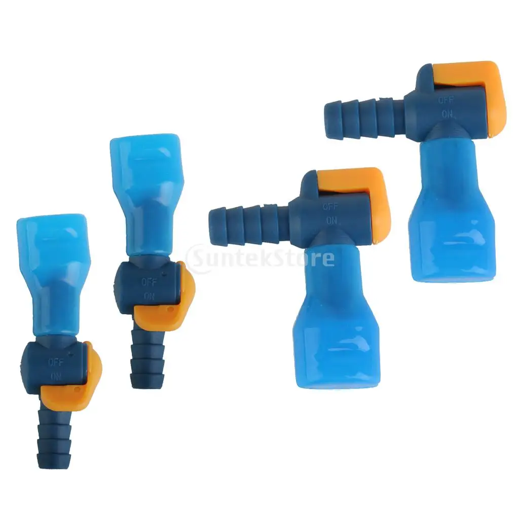 4 Pieces Straight & Right Angle Type Replacements Hydration Pack Bladder Water Bag Suction Pipe Tube Nozzle with Dust Cap | Спорт и