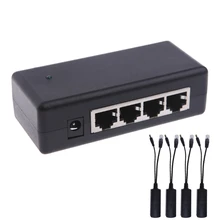 4 порт PoE инжектор для видеонаблюдения ip-камеры питания через Ethernet адаптер