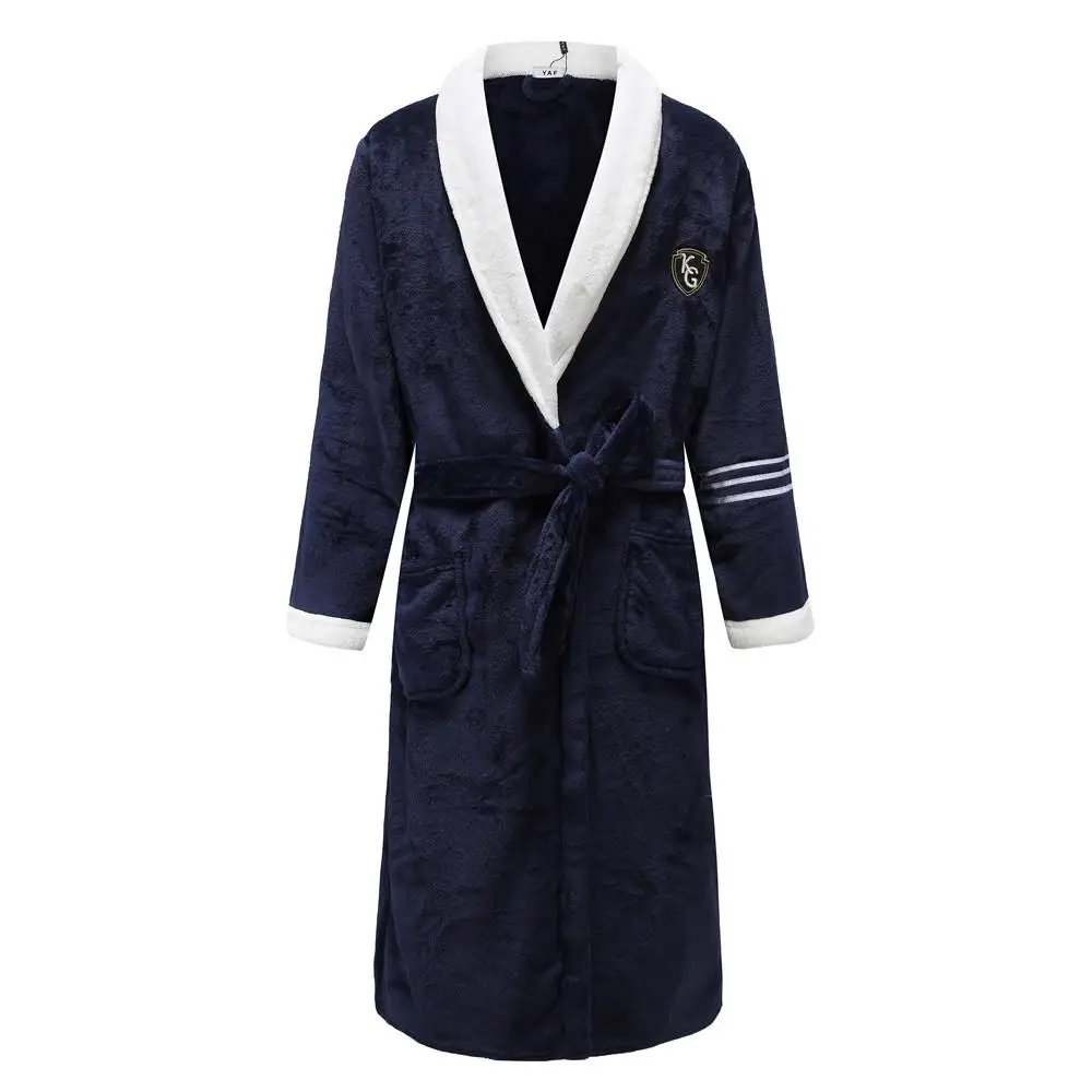 Фланелевый мужской Халат-кимоно больших размеров для влюбленных, Повседневная Интимная мягкая банная одежда, зимняя теплая одежда для сна, домашняя одежда, полная Пижама - Цвет: Men6