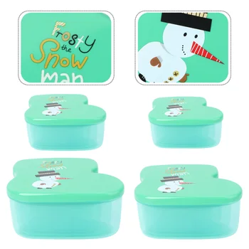 

4Pcs Christmas Cartoon Reusable Creative Storage Box Candy Box Candy Case Box Decor for Hotel Bar Party Home