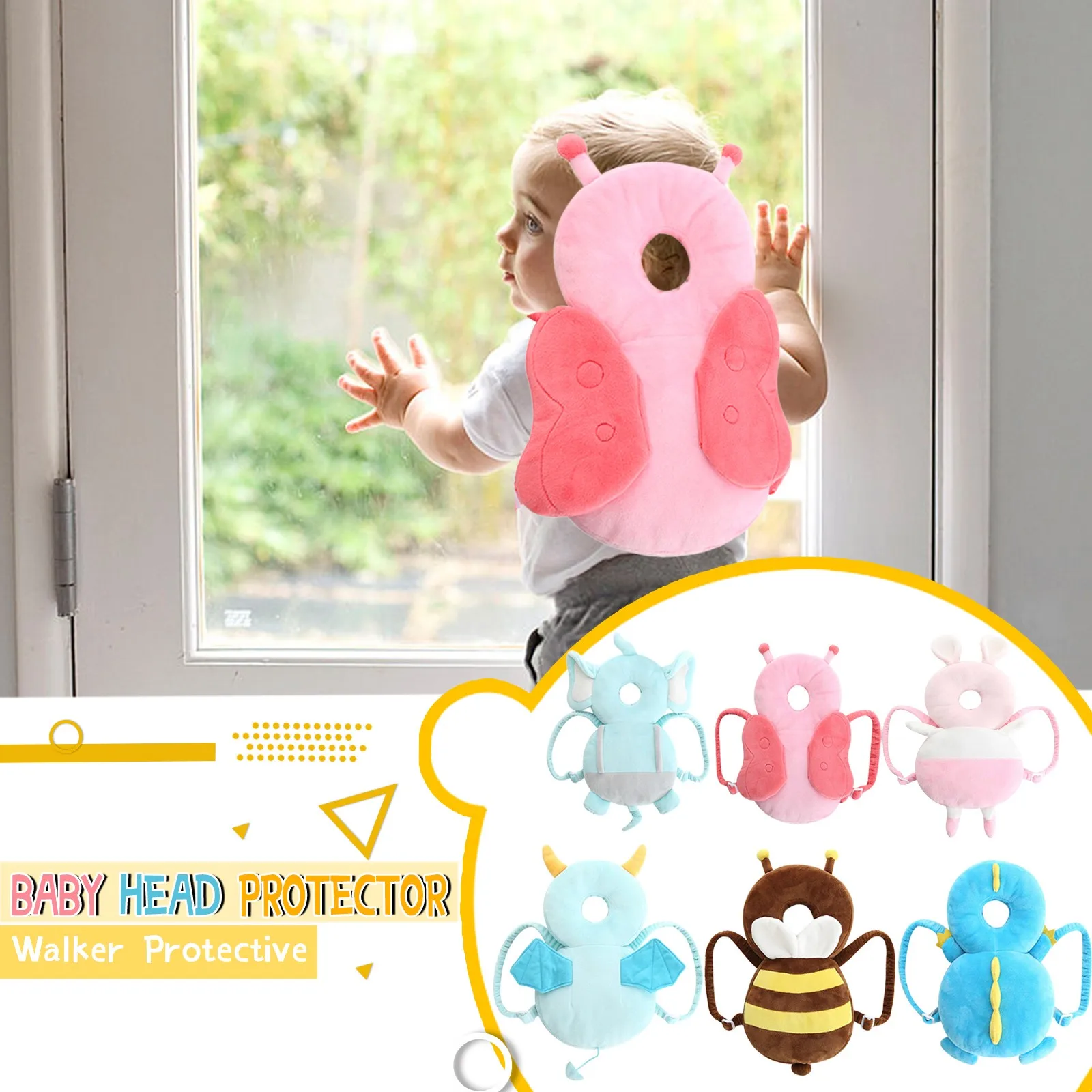 Baby Infant Head Protect Adjustable Safety Cushion Pads Shoulder Protector Back Protection