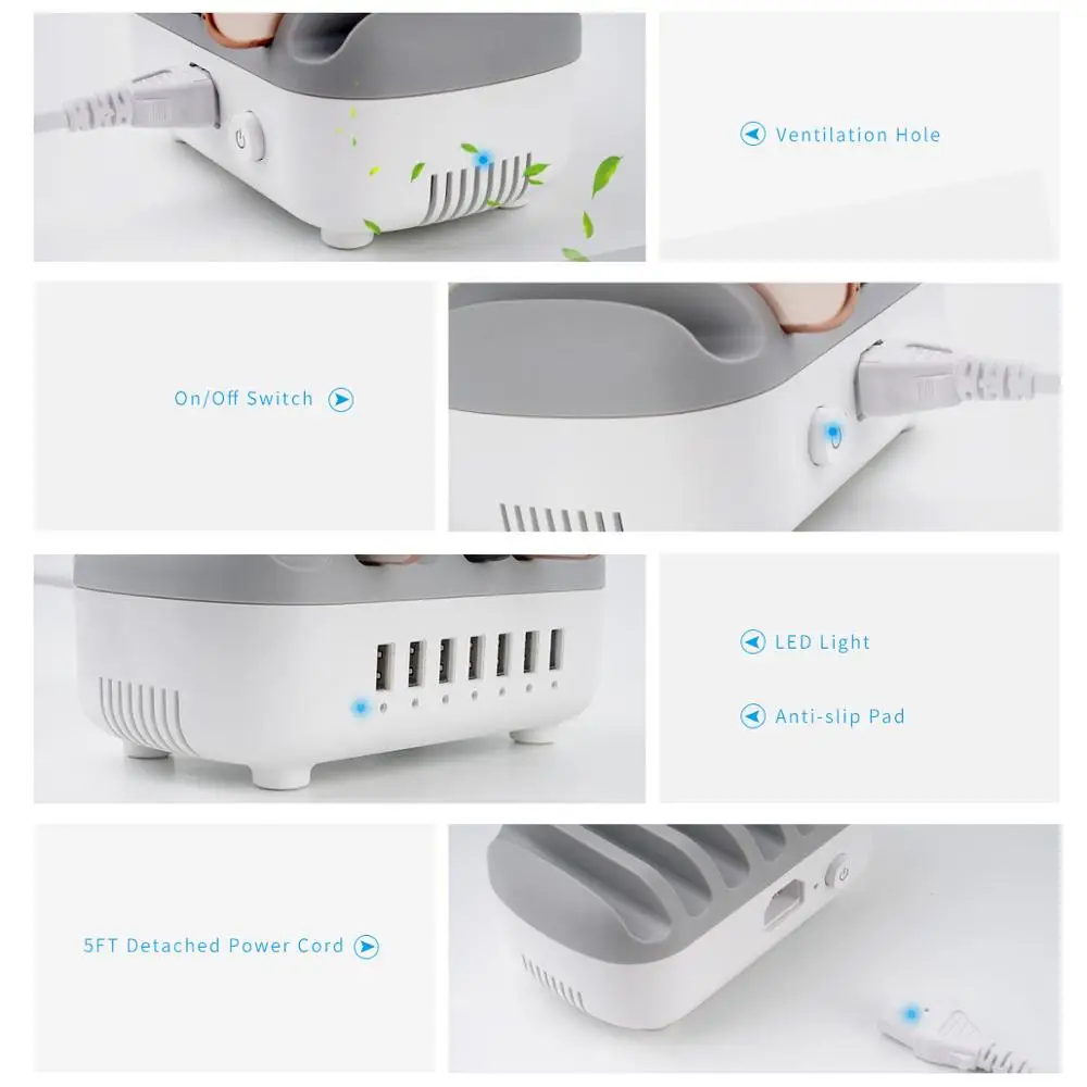 ORICO 7 Port USB Charging Station Dock with Free 7