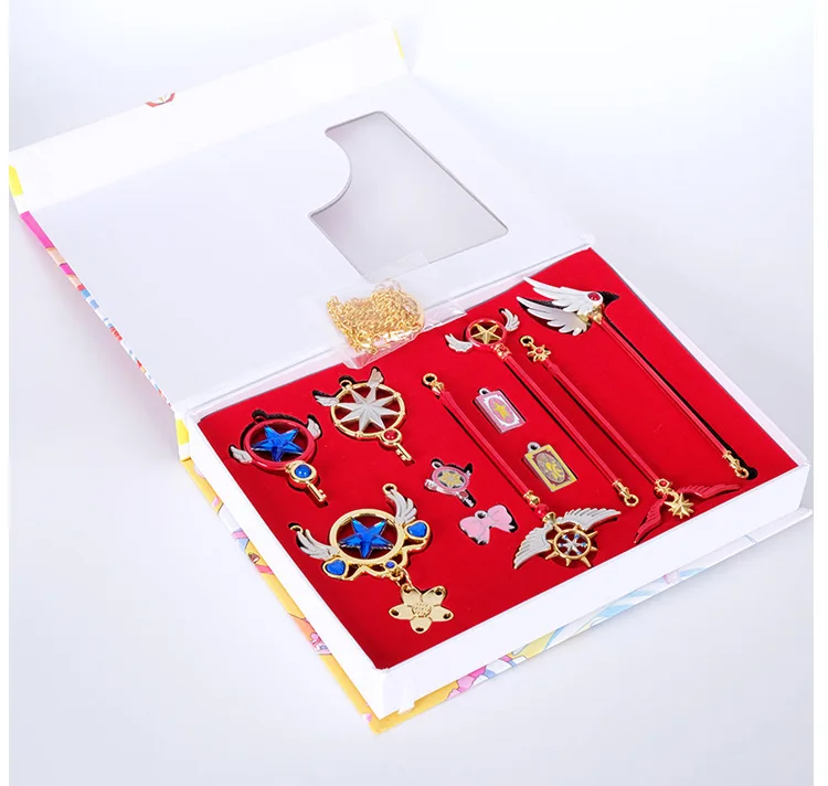 

Card Captor Sakura Magic Wands Keychain Necklace Pendant Cosplay Props Collection Set Accessories