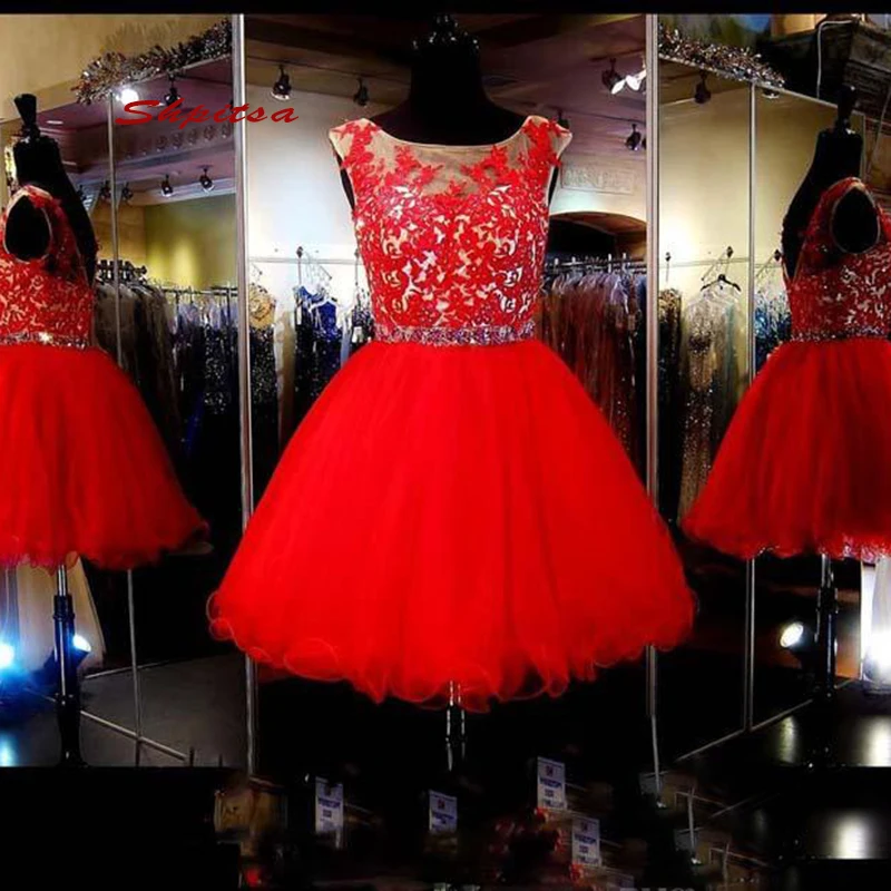 Red Little Short Lace Homecoming Dresses 8th Grade Prom Junior High Cute Cocktail Formal | Свадьбы и торжества