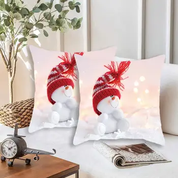 

Christmas Pillow Cover Merry Christms Cushion Case Decor White Sofa Pillow For Home Case Snowman Supplies Cushion Xmas Cove C2U7