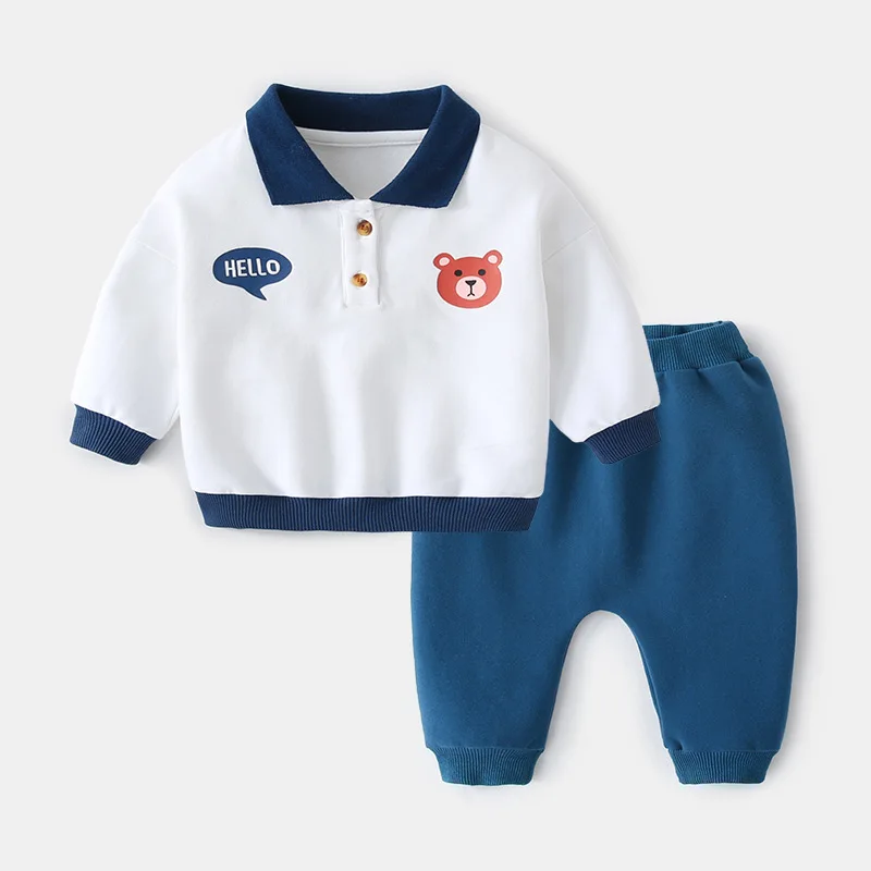 

Infant Hoodie Suit Infants Female Sports Spring And Autumn Clothes Western Style Men's Small CHILDREN'S a-Year-Old Two-Piece Set