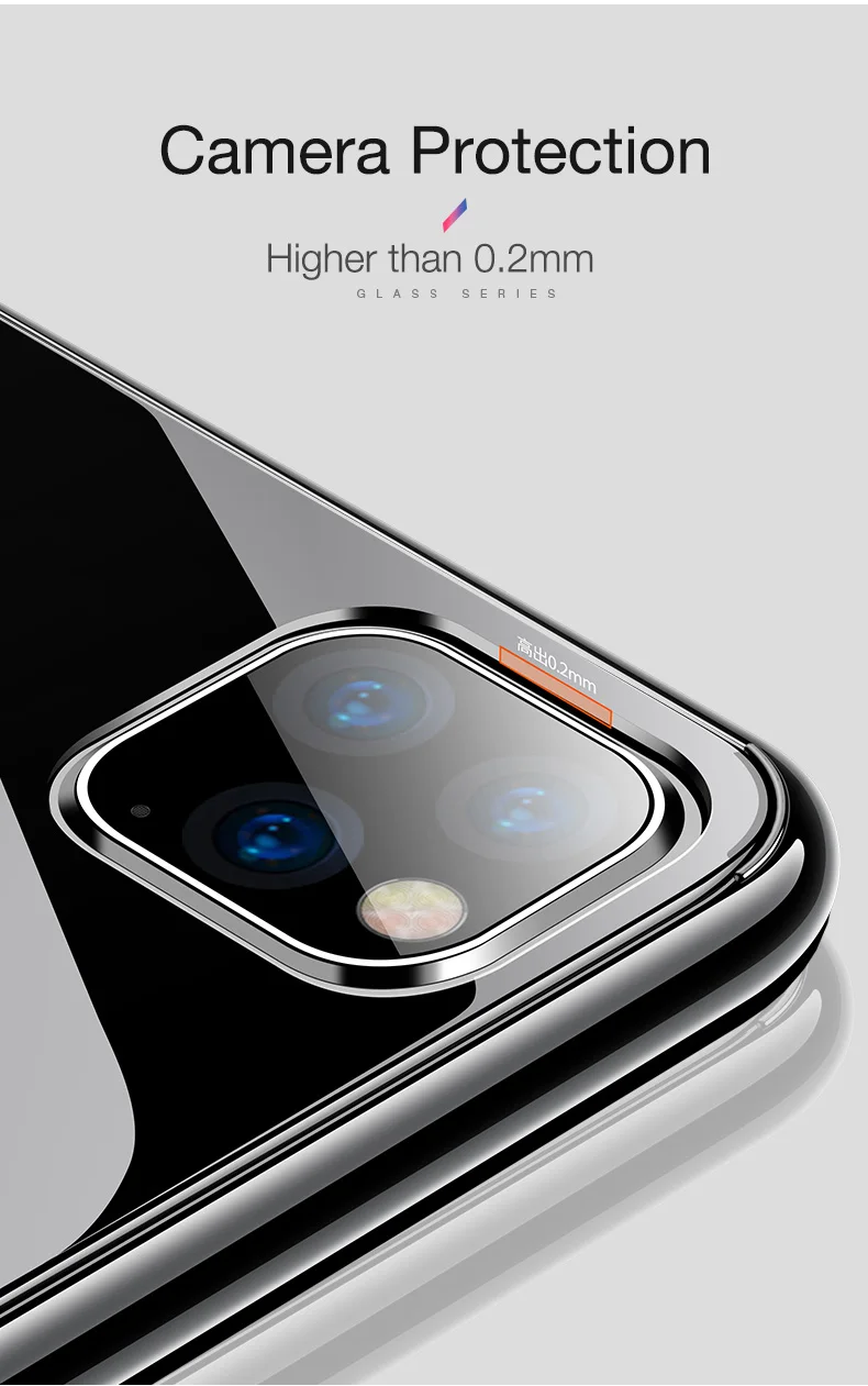 Cafele стеклянный чехол для телефона для iPhone 11 Pro Max, чехол из закаленного стекла для iPhone 11 Pro MAX, прозрачный тонкий Чехол