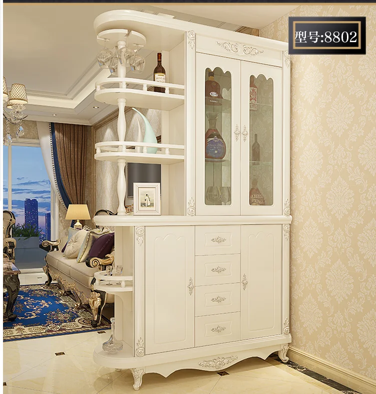European-style porch cabinet wine cabinet living room partition double-sided room screen entrance shoe h