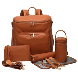 Little Grey Rabbit pañal de maternidad de gran capacidad, mochila de PU, bolso para colgar en el cochecito, 2020