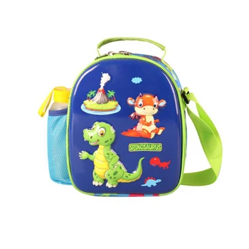 

Lunch Bag for Kids age 2-8 Hard EVA cartoon one Shoulder Bag Children Food Bag Student Lunch Bags mesh side Pockets bag set