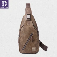 DIDE Новая Винтажная сумка-мессенджер из искусственной кожи на плечо, нагрудная сумка, повседневные сумки, мужские сумки-мессенджеры, противоугонная пряжка