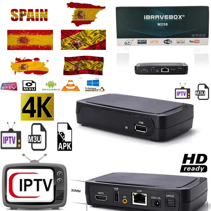

tdt tv receptor tv box M258 IPTV BOX 2GB DDR3 sat Decoder with usb wifi adapter IPTV OTT box Set Top Box