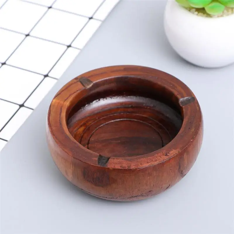 Retro Solid Wood Ashtray Craft Home Decoration Ornaments Bar Smoking Room Accessories | Дом и сад