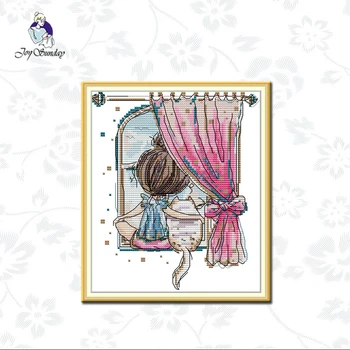 

Joy Sunday,Little girl Counted Cross-stitch Printed on Canvas 11CT DIY Handmade Cross Stitch Kits needlework embroidery patterns