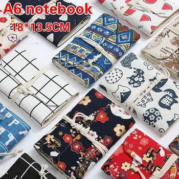 

A6 Youth Literary Notebook Creative Retro Printing and Dyeing Exquisite Hand Book Simple Student Cloth Notebook