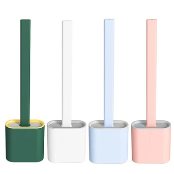 

Long Handle Toilet Brush with Drying Holder Soft Rubber Head Bathroom Cleaning 23GB